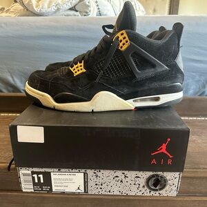 Nike Air Jordan Retro 4 Black and Gold Shoes